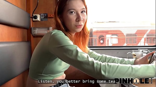 PINHOLE XXX. Anal sex in trans railway. Hot sex with Mia Murkovski